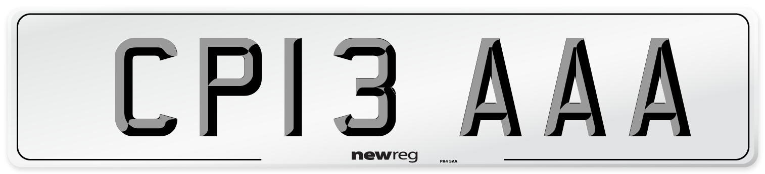 CP13 AAA Number Plate from New Reg